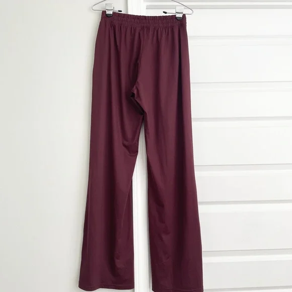 Aerie Offline Wide Leg Pants Burgundy - Picture 5 of 7